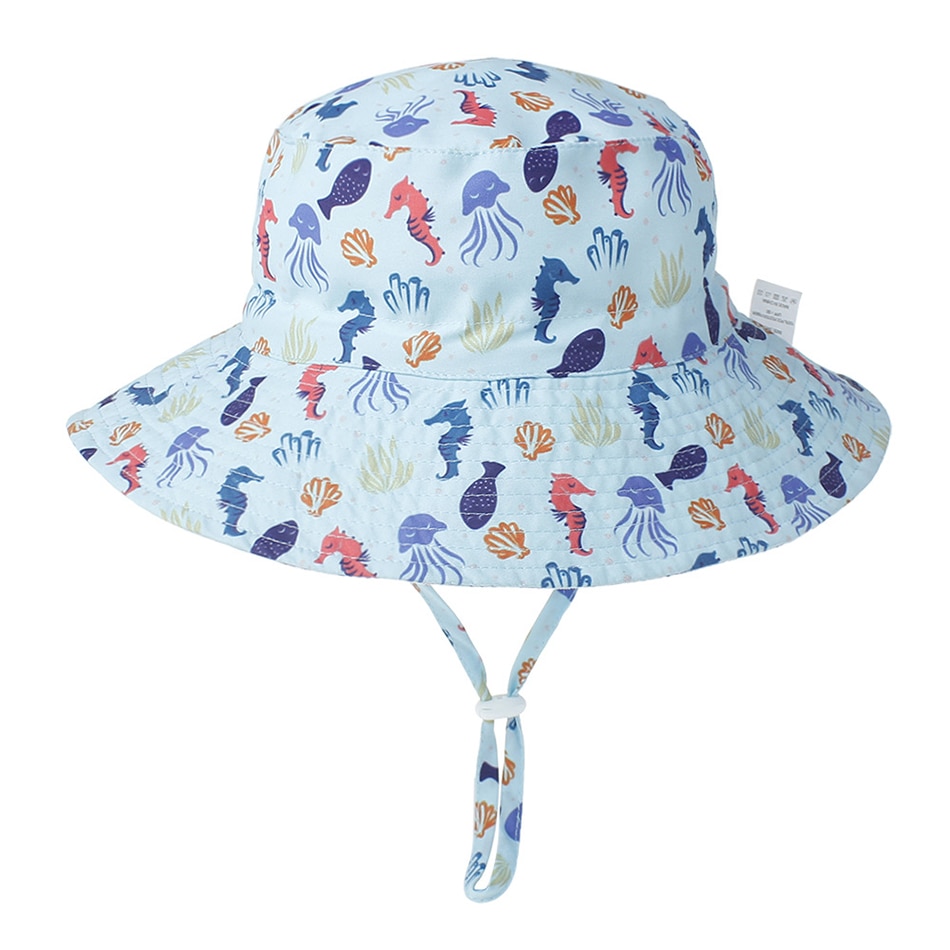 Summer Baby Sun Hat Boys Cap Children Panama Unisex Beach Girls Bucket Hats Cartoon Infant Caps UV Protection